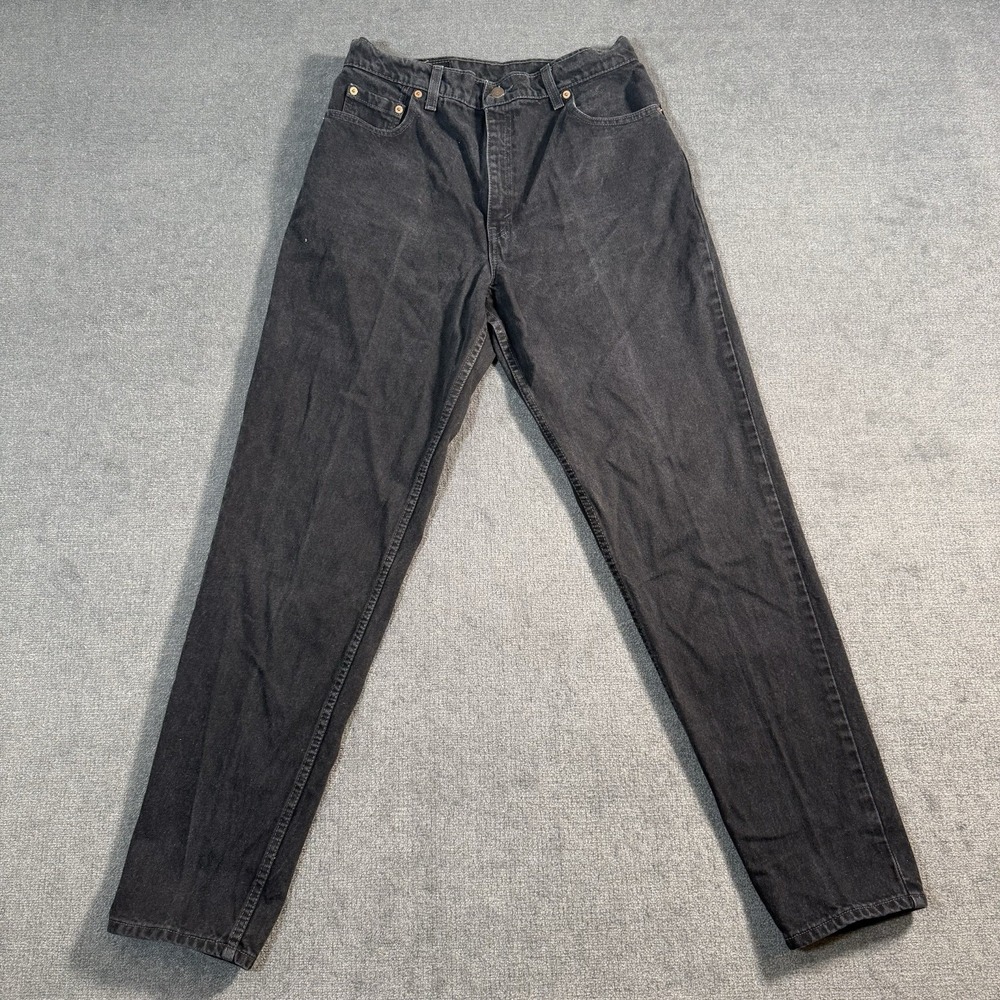 Vtg Levi's 551 Relaxed Fit Tapered Leg Women's Size 14L 30x34 Black Dark Wash